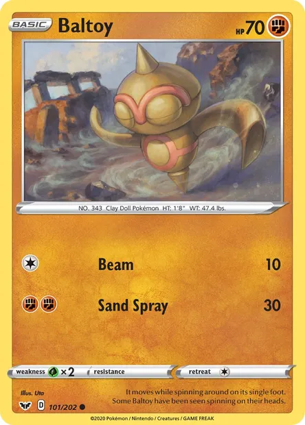 Baltoy, Pokémon card SSH 101 — Sword & Shield set