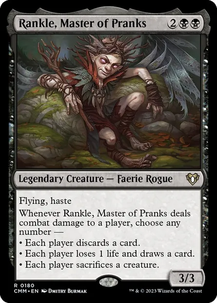 Rankle, Master of Pranks, Magic card CMM 180 — Commander Masters set