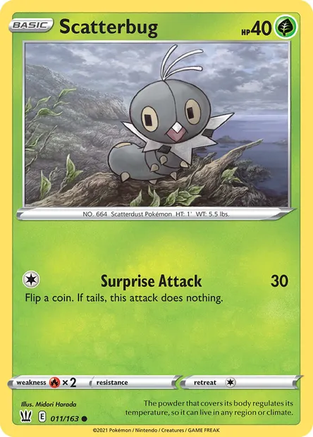 Scatterbug, Pokémon card BST 11 — Battle Styles set