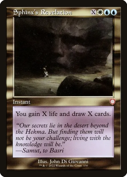 Sphinx's Revelation, Magic card BRC 130 — The Brothers' War Commander set
