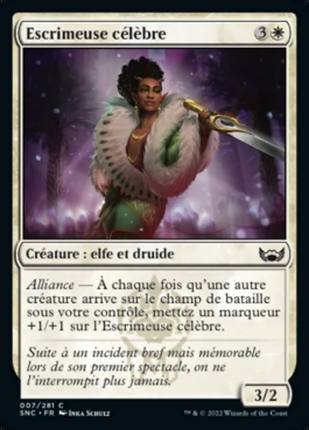 Escrimeuse célèbre, carte Magic SNC 7 — extension Les rues de la Nouvelle-Capenna