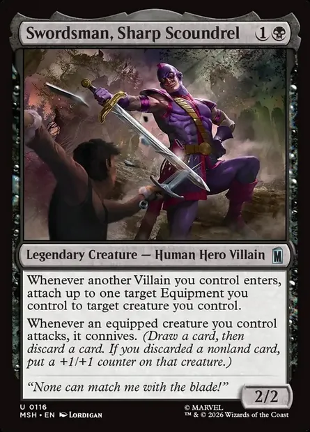 Swordsman, Sharp Scoundrel, Magic card MSH 116 — Marvel Super Heroes set