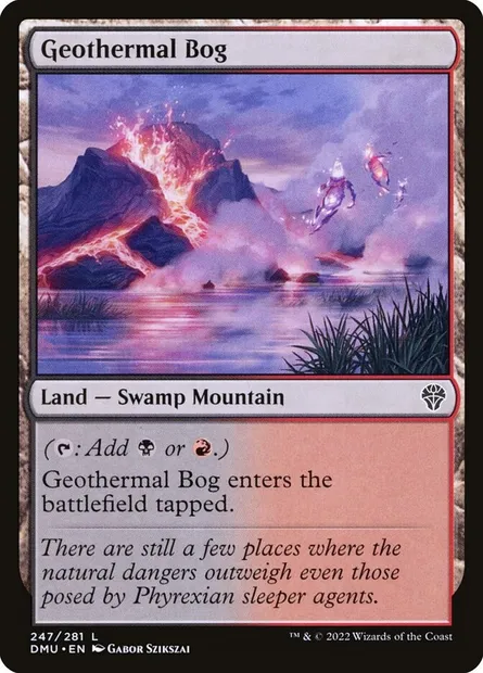 Geothermal Bog, Magic card DMU 247 — Dominaria United set