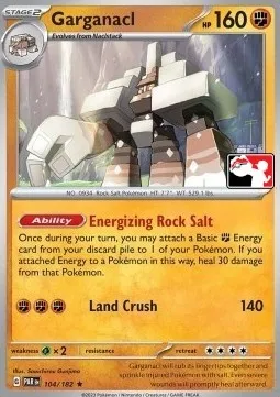Garganacl, Pokémon card PPS 104-2 — Play! Pokémon Prize Pack Series set