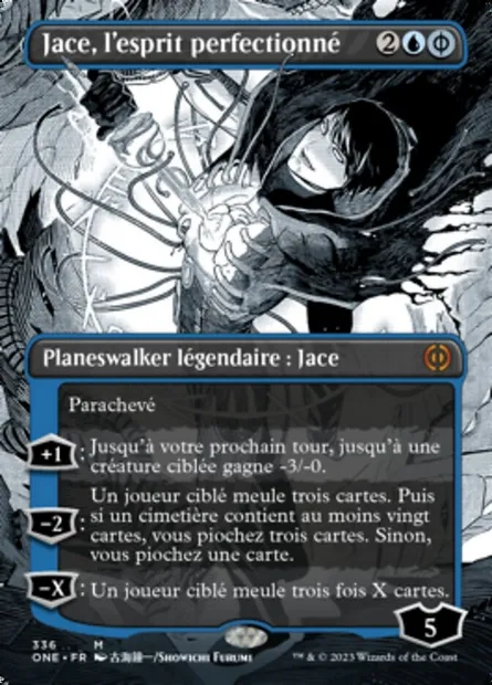 Jace, l'esprit perfectionné, carte Magic ONE 336 — extension Tous Phyrexians