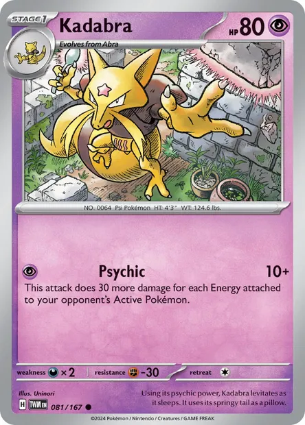Kadabra, Pokémon card TWM 081 — Twilight Masquerade set