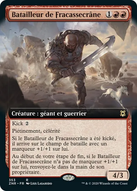 Batailleur de Fracassecrâne, carte Magic ZNR 353 — extension Renaissance de Zendikar