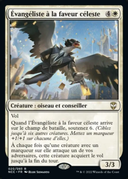 Évangéliste à la faveur céleste, carte Magic NCC 20 — extension New Capenna Commander