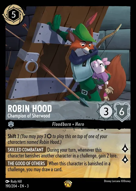 Robin Hood - Champion of Sherwood, Disney Lorcana card CH3-190 — Into the Inklands set