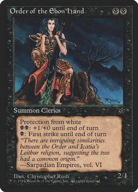 Order of the Ebon Hand, Magic card FEM 42b — Fallen Empires set
