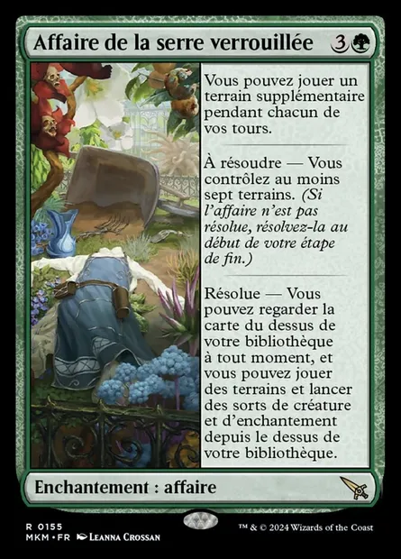 Affaire de la serre verrouillée, carte Magic MKM 155 — extension Murders at Karlov Manor