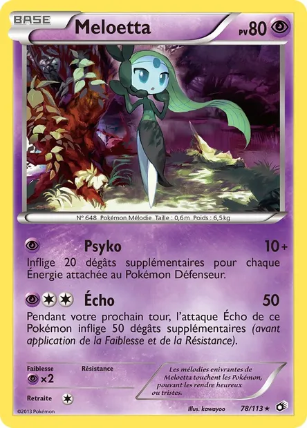 Meloetta, carte Pokémon LTR 78 — extension Legendary Treasures