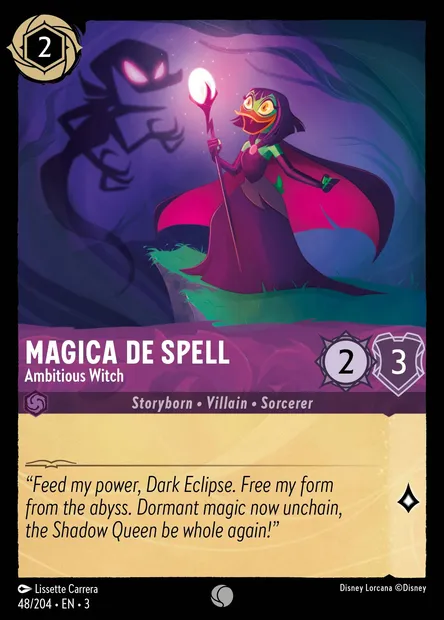 Magica De Spell - Ambitious Witch, Disney Lorcana card CH3-048 — Into the Inklands set