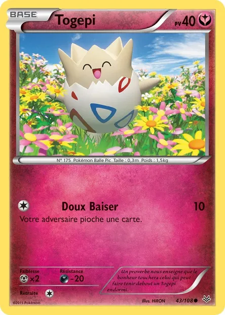 Togepi, carte Pokémon ROS 43 — extension Ciel Rugissant
