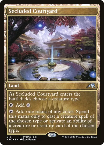 Secluded Courtyard, Magic card NEO 512 — Kamigawa: Neon Dynasty set