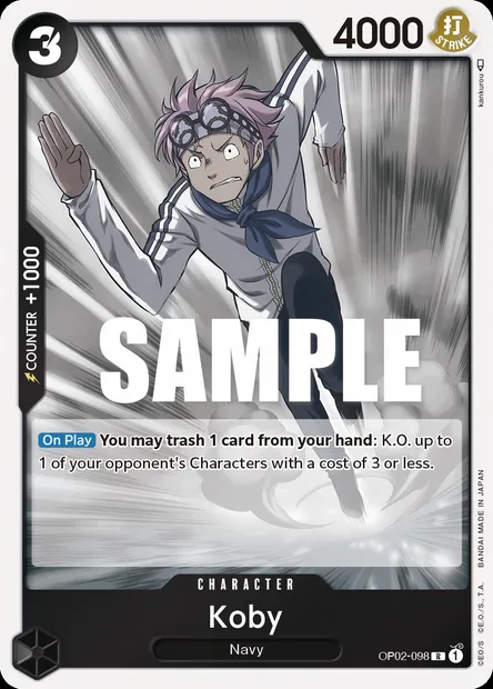 Koby, One Piece card OP02-098 — PARAMOUNT WAR set