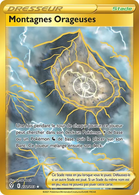 Montagnes Orageuses, carte Pokémon EVS 232 — extension Évolution Céleste