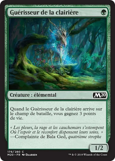 Guérisseur de la clairière, carte Magic M20 176 — extension Core Set 2020