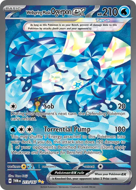 Wellspring Mask Ogerpon ex, Pokémon card TWM 213 — Twilight Masquerade set