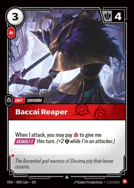 Baccai Reaper, carte Riftbound VEN 009 — extension Vendetta