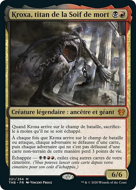 Kroxa, titan de la Soif de mort, carte Magic THB 221 — extension Theros Beyond Death