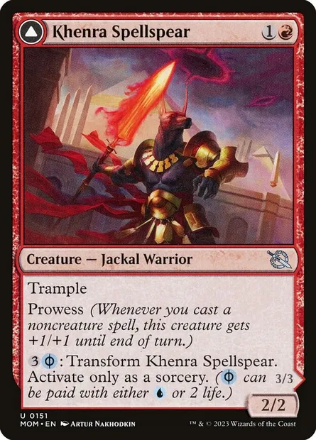 Khenra Spellspear // Gitaxian Spellstalker, Magic card MOM 151 — March of the Machine set