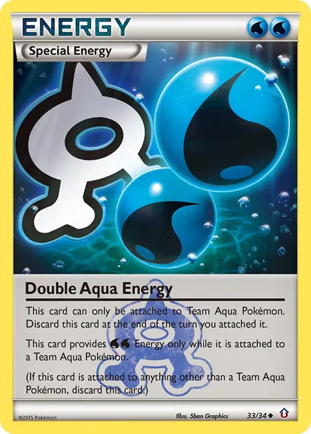 Double Aqua Energy, Pokémon card DCR 33 — Double Crisis set