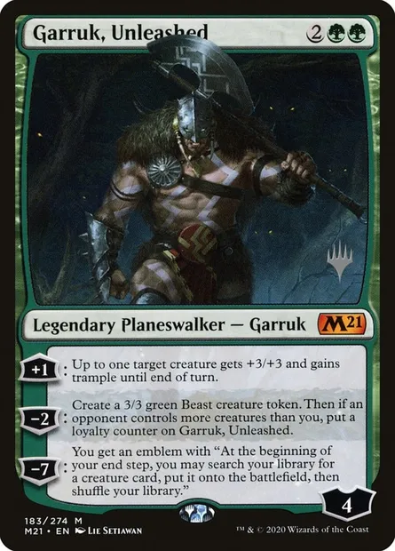 Garruk, Unleashed, Magic card PM21 183p — Core Set 2021 Promos set