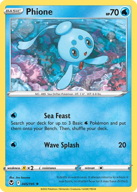 Phione, Pokémon card SIT 045 — Silver Tempest set