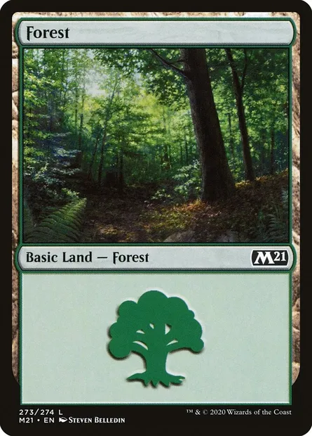 Forest, Magic card M21 273 — Core Set 2021 set
