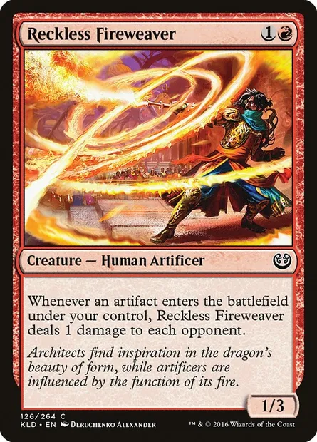 Reckless Fireweaver, Magic card KLD 126 — Kaladesh set