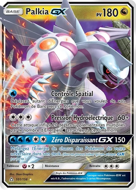 Palkia GX, carte Pokémon UPR 101 — extension Ultra-Prisme