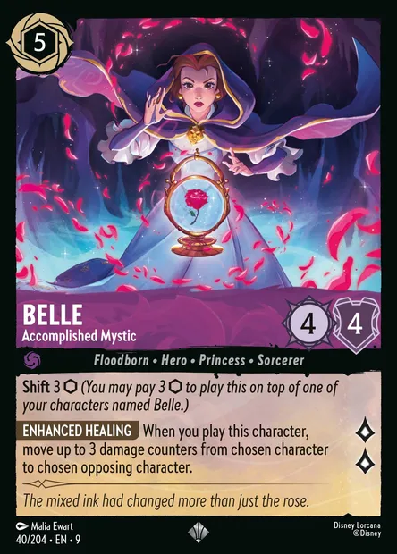 Belle - Accomplished Mystic, Disney Lorcana card CH9-040 — Fabled set