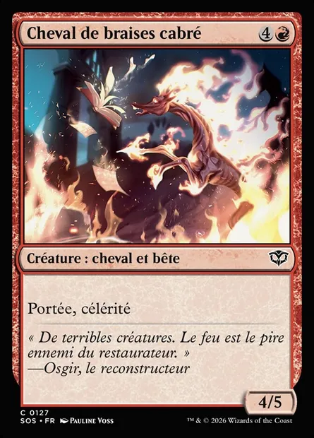 Cheval de braises cabré, carte Magic SOS 127 — extension Secrets of Strixhaven
