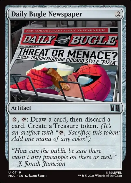 Daily Bugle Newspaper, Magic card MSC 749 — Marvel Super Heroes Commander set