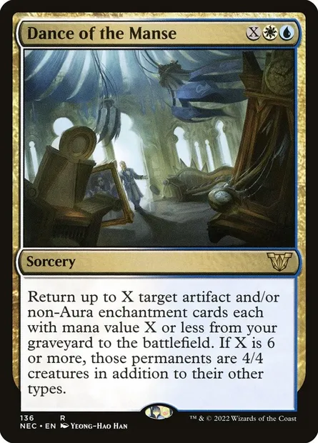 Dance of the Manse, Magic card NEC 136 — Neon Dynasty Commander set