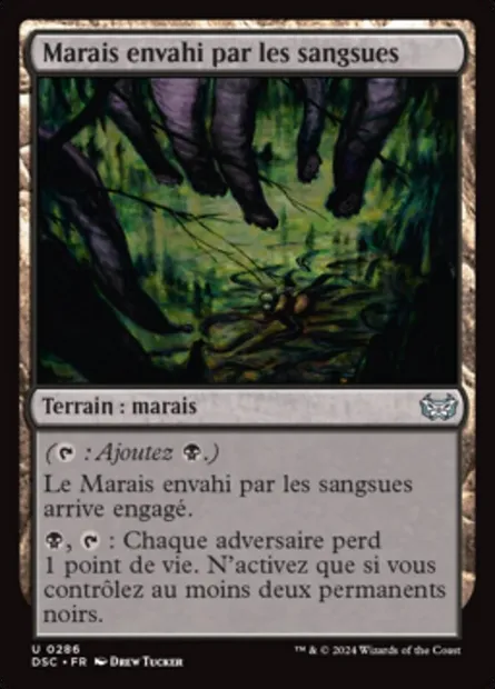Marais envahi par les sangsues, carte Magic DSC 286 — extension Duskmourn: House of Horror Commander