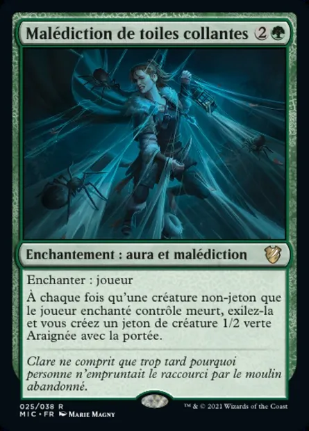 Malédiction de toiles collantes, carte Magic MIC 25 — extension Midnight Hunt Commander