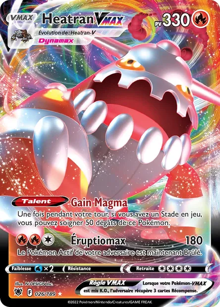 Heatran VMAX, carte Pokémon ASR 026 — extension Astres Radieux