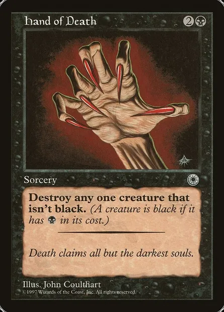 Hand of Death, Magic card POR 96† — Portal set