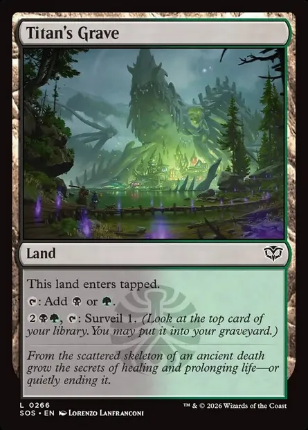 Titan's Grave, Magic card SOS 266 — Secrets of Strixhaven set