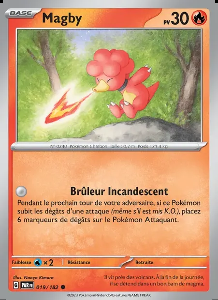 Magby, carte Pokémon PAR 019 — extension Faille Paradoxe