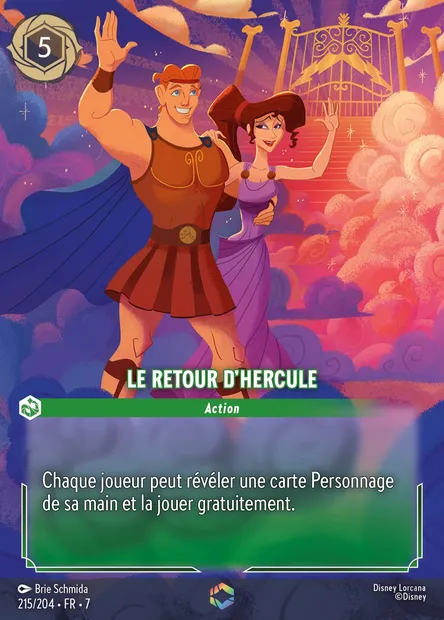 Le retour d'Hercule, carte Disney Lorcana CH7-215 — extension L'île d'Archazia