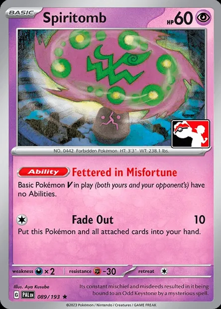 Spiritomb, Pokémon card PPS 089-2 — Play! Pokémon Prize Pack Series set