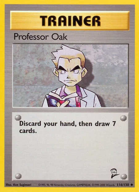 Professeur Chen, carte Pokémon B2 116 — extension Base Set 2