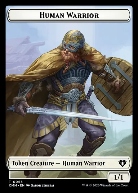 Human Warrior, carte Magic TCMM 63 — extension Commander Masters Tokens
