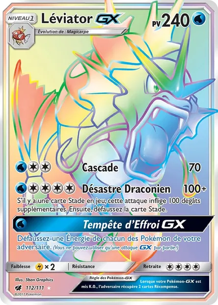 Léviator GX, carte Pokémon CIN 112 — extension Invasion Carmin
