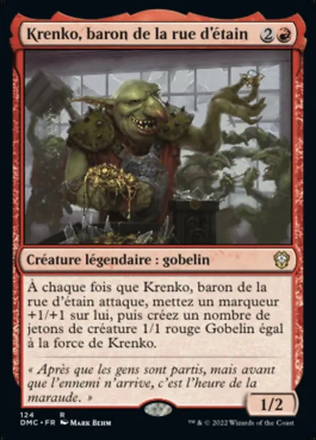 Krenko, baron de la rue d'étain, carte Magic DMC 124 — extension Dominaria United Commander