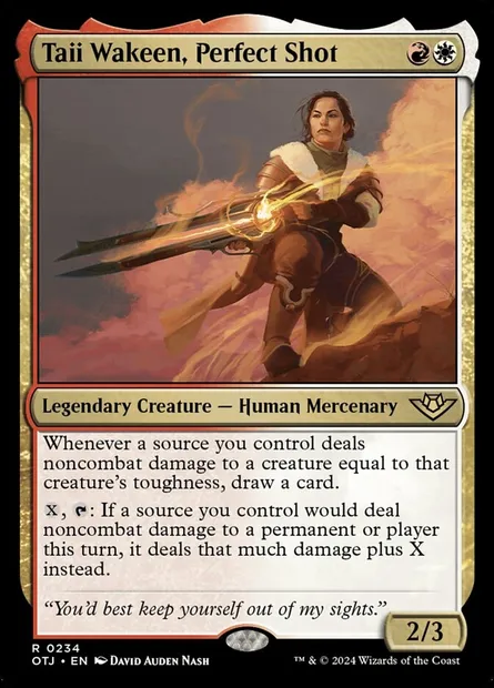 Taii Wakeen, Perfect Shot, Magic card OTJ 234 — Outlaws of Thunder Junction set