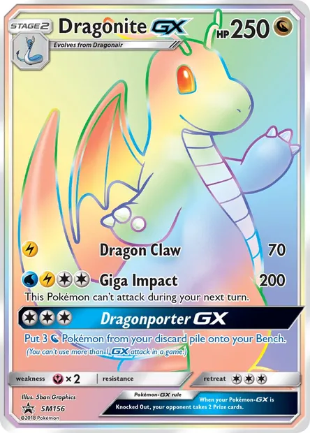 Dracolosse GX, carte Pokémon SM 156 — extension Promo SM
